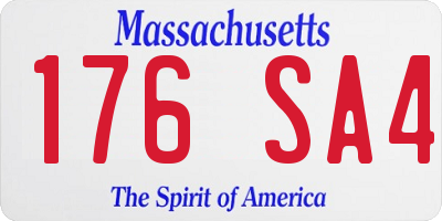 MA license plate 176SA4