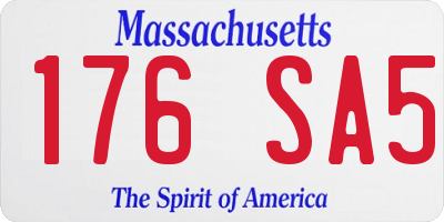 MA license plate 176SA5