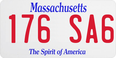 MA license plate 176SA6