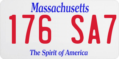 MA license plate 176SA7