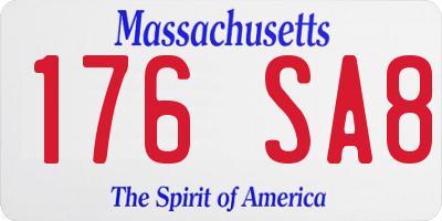 MA license plate 176SA8