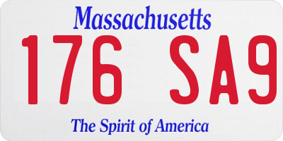 MA license plate 176SA9