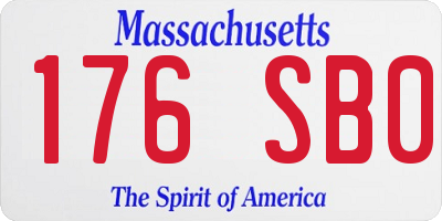 MA license plate 176SB0