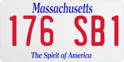 MA license plate 176SB1