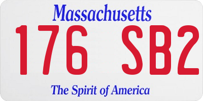 MA license plate 176SB2