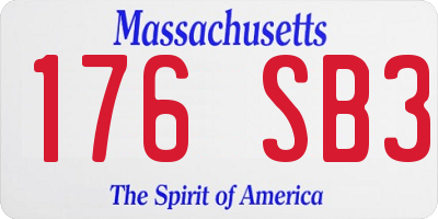 MA license plate 176SB3