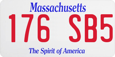MA license plate 176SB5
