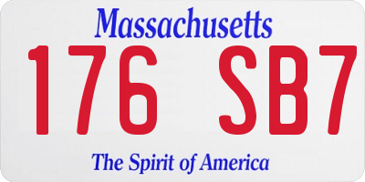MA license plate 176SB7