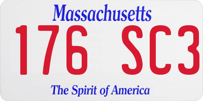 MA license plate 176SC3