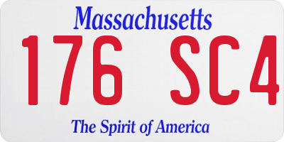 MA license plate 176SC4