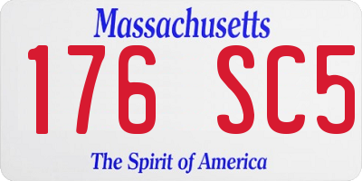 MA license plate 176SC5