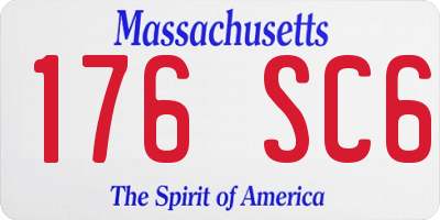 MA license plate 176SC6