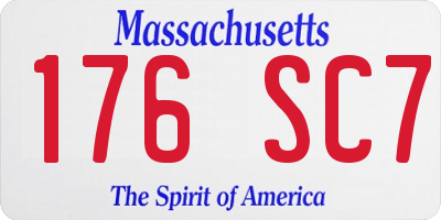 MA license plate 176SC7