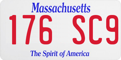 MA license plate 176SC9