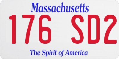 MA license plate 176SD2