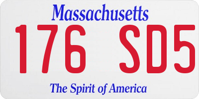 MA license plate 176SD5