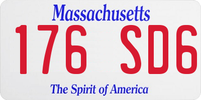 MA license plate 176SD6
