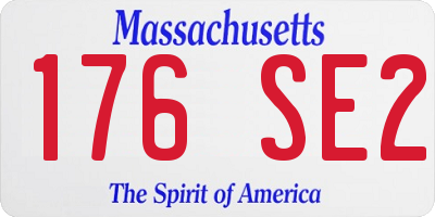 MA license plate 176SE2