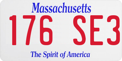 MA license plate 176SE3