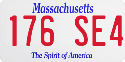 MA license plate 176SE4