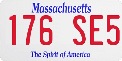 MA license plate 176SE5