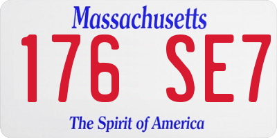 MA license plate 176SE7