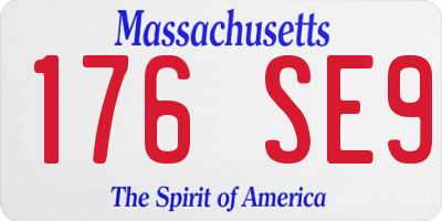 MA license plate 176SE9