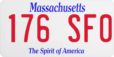 MA license plate 176SF0