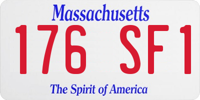 MA license plate 176SF1