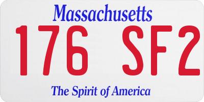 MA license plate 176SF2