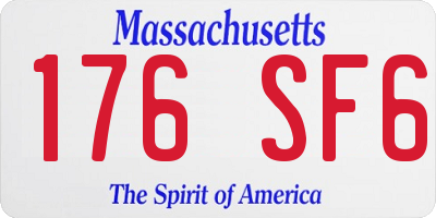 MA license plate 176SF6