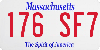 MA license plate 176SF7