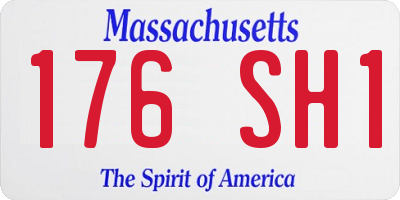 MA license plate 176SH1
