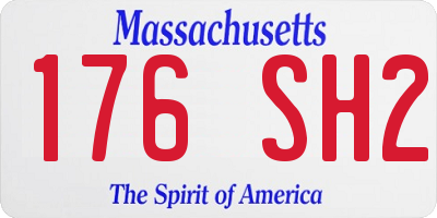 MA license plate 176SH2