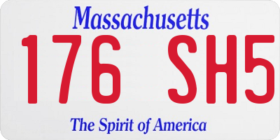 MA license plate 176SH5