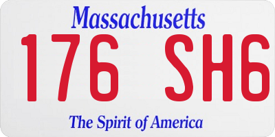 MA license plate 176SH6