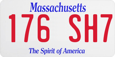 MA license plate 176SH7
