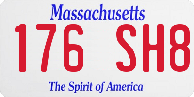 MA license plate 176SH8