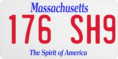 MA license plate 176SH9