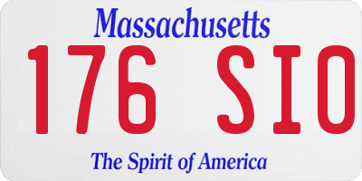 MA license plate 176SI0