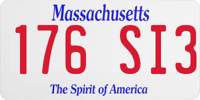 MA license plate 176SI3