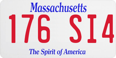 MA license plate 176SI4
