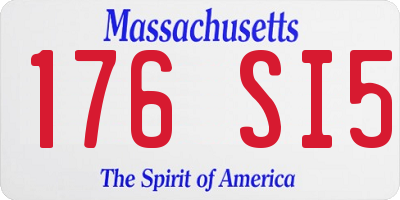MA license plate 176SI5