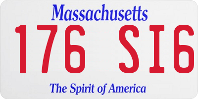 MA license plate 176SI6