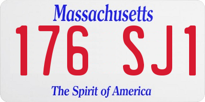 MA license plate 176SJ1