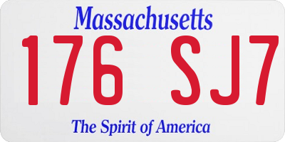 MA license plate 176SJ7