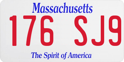 MA license plate 176SJ9