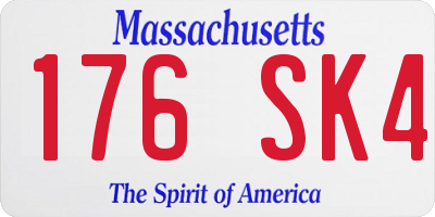 MA license plate 176SK4
