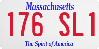 MA license plate 176SL1