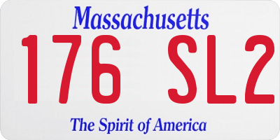 MA license plate 176SL2